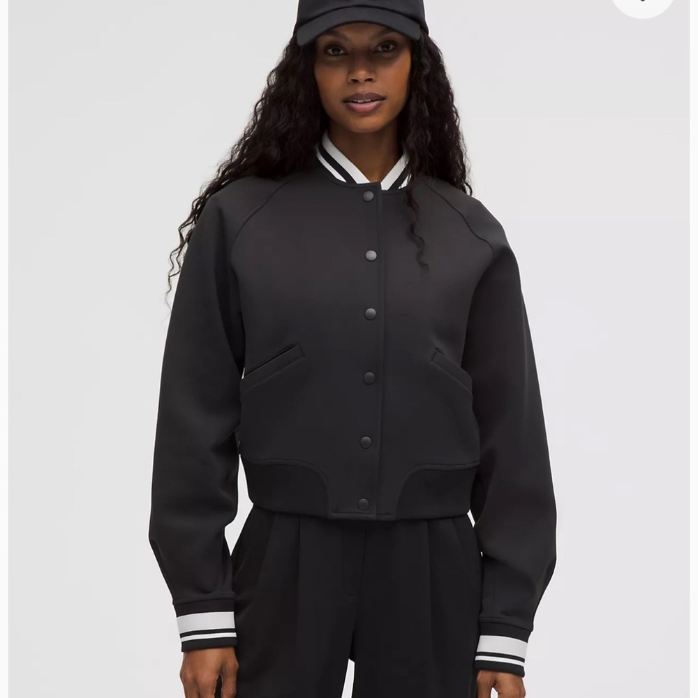 NWT Lululemon Snap-Front Collegiate Jacket Size Small (Black)
